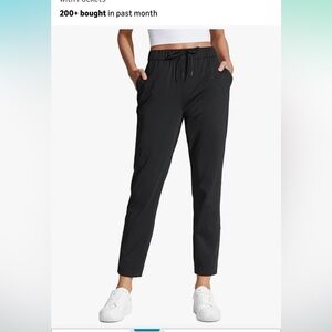 Women's Classic Black Joggers with Drawstring